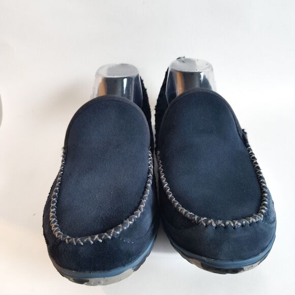 L.L. Bean ID301052 Blue Suede Mountain Slipper Fleece Lined Slip On Mens 10 M - Picture 6 of 10